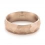 14k Rose Gold 14k Rose Gold Custom Hammered Men's Band - Flat View -  103014 - Thumbnail