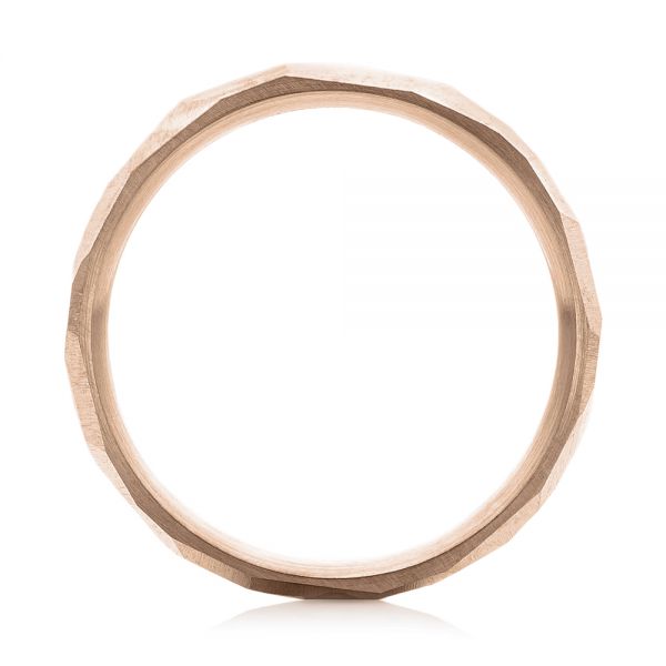 14k Rose Gold 14k Rose Gold Custom Hammered Men's Band - Front View - 103014