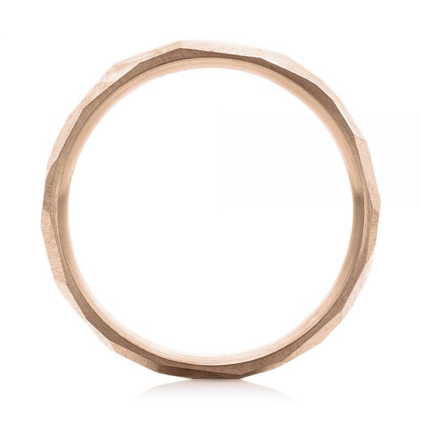 14k Rose Gold 14k Rose Gold Custom Hammered Men's Band - Front View -  103014