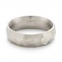 14k White Gold Custom Hammered Men's Band - Flat View -  103014 - Thumbnail