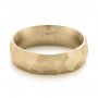 14k Yellow Gold 14k Yellow Gold Custom Hammered Men's Band - Flat View -  103014 - Thumbnail