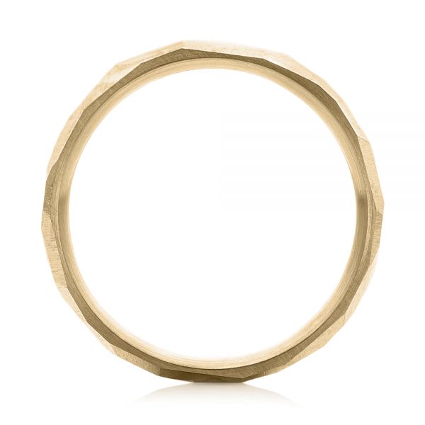 18k Yellow Gold 18k Yellow Gold Custom Hammered Men's Band - Front View -  103014
