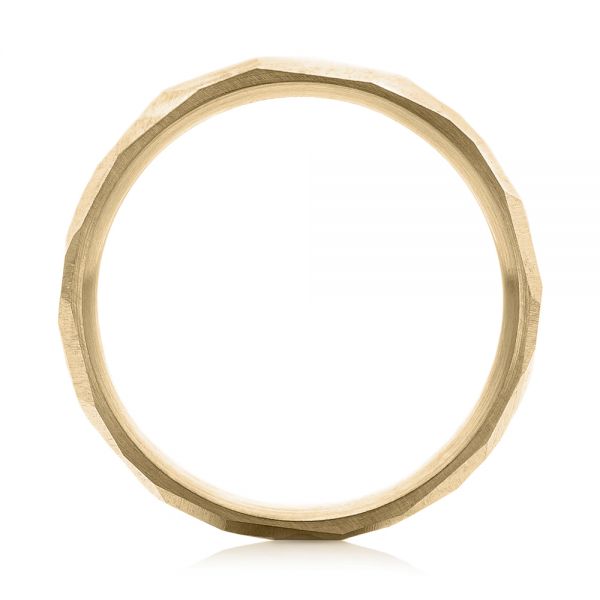 14k Yellow Gold 14k Yellow Gold Custom Hammered Men's Band - Front View -  103014