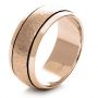 14k Rose Gold 14k Rose Gold Custom Hammered Men's Band - Three-Quarter View -  1110 - Thumbnail