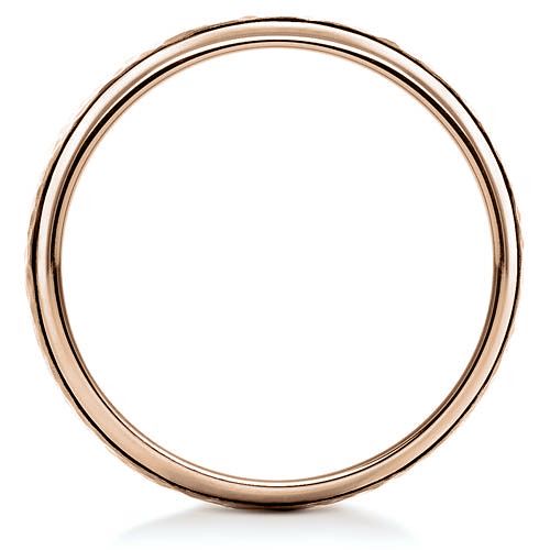 18k Rose Gold 18k Rose Gold Custom Hammered Men's Band - Front View -  1110