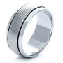 18k White Gold 18k White Gold Custom Hammered Men's Band - Three-Quarter View -  1110 - Thumbnail