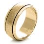 18k Yellow Gold 18k Yellow Gold Custom Hammered Men's Band - Three-Quarter View -  1110 - Thumbnail