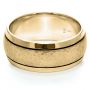 18k Yellow Gold 18k Yellow Gold Custom Hammered Men's Band - Flat View -  1110 - Thumbnail