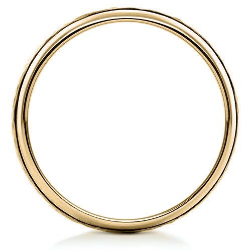 18k Yellow Gold 18k Yellow Gold Custom Hammered Men's Band - Front View -  1110