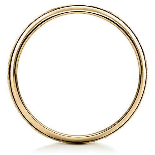 14k Yellow Gold 14k Yellow Gold Custom Hammered Men's Band - Front View -  1110
