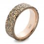 Custom Hammered Mokume Men's Wedding Band - Three-Quarter View -  102278 - Thumbnail