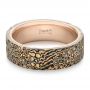 Custom Hammered Mokume Men's Wedding Band - Flat View -  102278 - Thumbnail