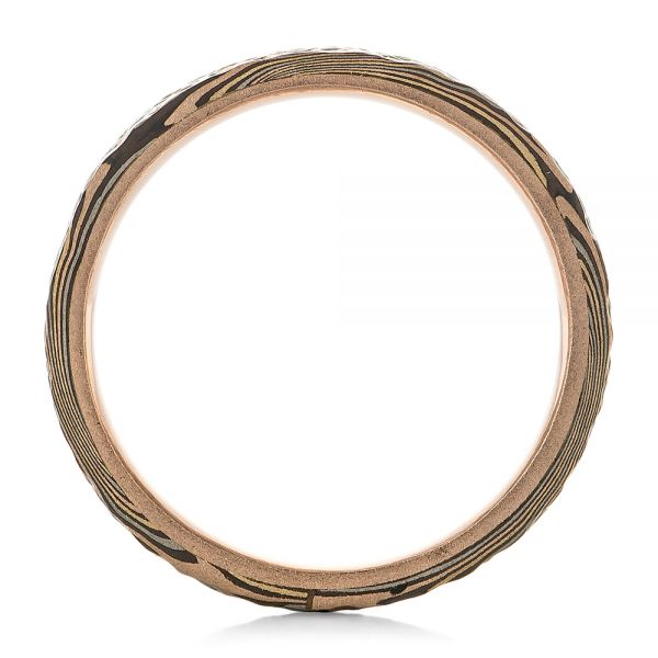 Custom Hammered Mokume Men's Wedding Band - Front View - 102278