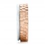  Platinum And 18k Rose Gold Platinum And 18k Rose Gold Custom Hammered Two-tone Men's Wedding Band - Side View -  102320 - Thumbnail