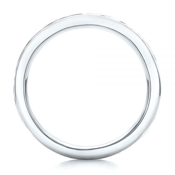 Platinum And Platinum Platinum And Platinum Custom Hammered Two-tone Men's Wedding Band - Front View - 102320