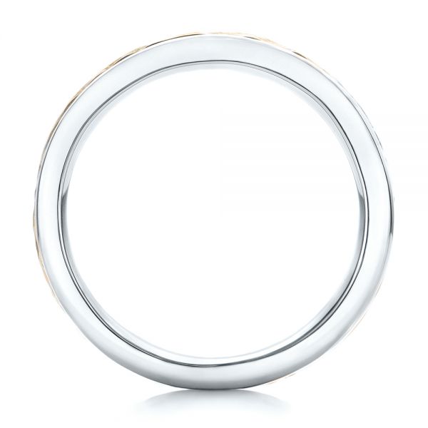 18K Gold And 14k Yellow Gold 18K Gold And 14k Yellow Gold Custom Hammered Two-tone Men's Wedding Band - Front View - 102320