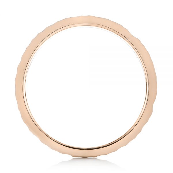 14k Rose Gold 14k Rose Gold Custom Hammered And Brushed Men's Wedding Band - Front View - 103285