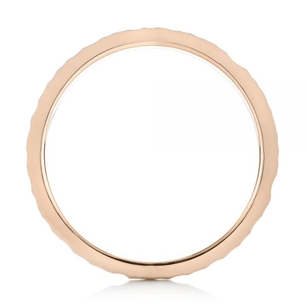 14k Rose Gold 14k Rose Gold Custom Hammered And Brushed Men's Wedding Band - Front View -  103285