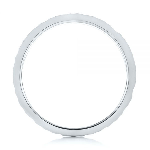 Platinum Platinum Custom Hammered And Brushed Men's Wedding Band - Front View - 103285