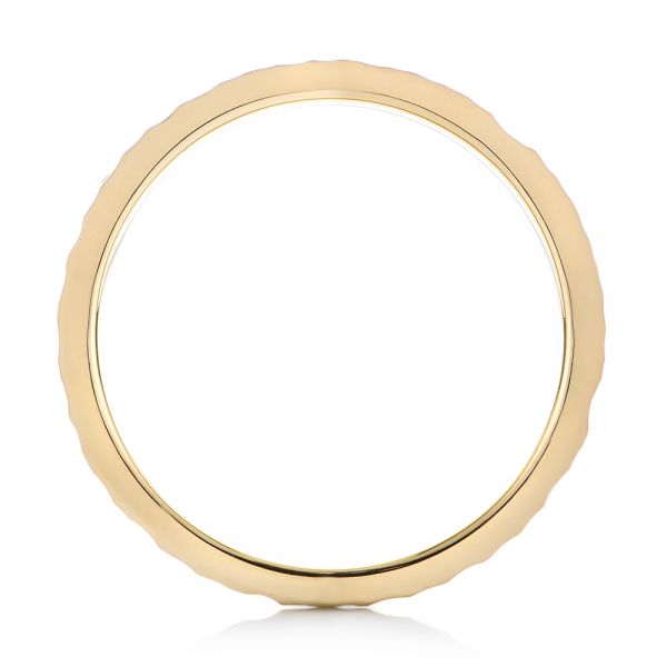 14k Yellow Gold Custom Hammered And Brushed Men's Wedding Band - Front View - 103285