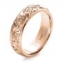 18k Rose Gold 18k Rose Gold Custom Hand Engraved Band - Three-Quarter View -  1376 - Thumbnail