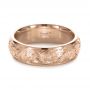 14k Rose Gold 14k Rose Gold Custom Hand Engraved Band - Flat View -  1376 - Thumbnail