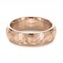 14k Rose Gold 14k Rose Gold Custom Hand Engraved Band - Flat View -  1376 - Thumbnail