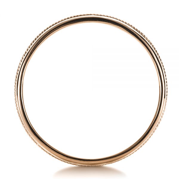 18k Rose Gold 18k Rose Gold Custom Hand Engraved Band - Front View - 1411