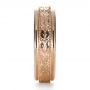 14k Rose Gold 14k Rose Gold Custom Hand Engraved Band - Side View -  1411 - Thumbnail