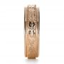 18k Rose Gold 18k Rose Gold Custom Hand Engraved Band - Side View -  1411 - Thumbnail