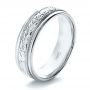 18k White Gold 18k White Gold Custom Hand Engraved Band - Three-Quarter View -  1411 - Thumbnail