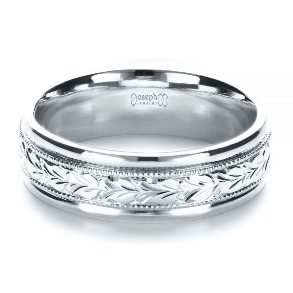  Platinum Platinum Custom Hand Engraved Band - Flat View -  1411