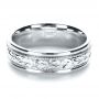 18k White Gold 18k White Gold Custom Hand Engraved Band - Flat View -  1411 - Thumbnail