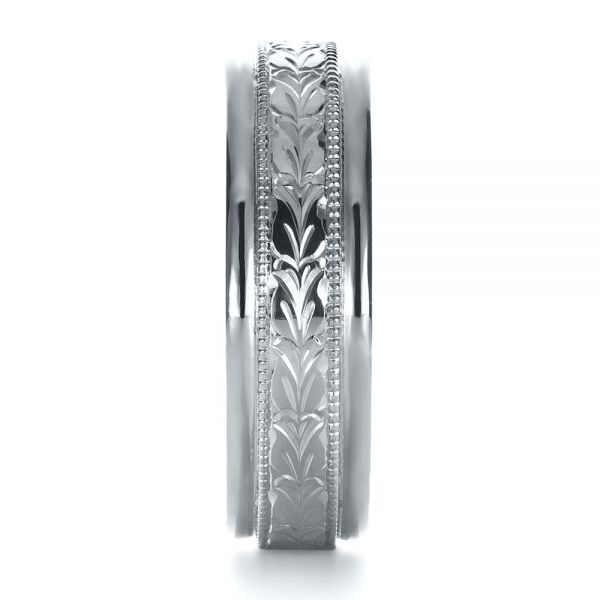  Platinum Platinum Custom Hand Engraved Band - Side View -  1411