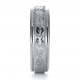 18k White Gold 18k White Gold Custom Hand Engraved Band - Side View -  1411 - Thumbnail