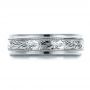 14k White Gold 14k White Gold Custom Hand Engraved Band - Top View -  1411 - Thumbnail