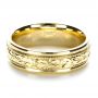 14k Yellow Gold 14k Yellow Gold Custom Hand Engraved Band - Flat View -  1411 - Thumbnail