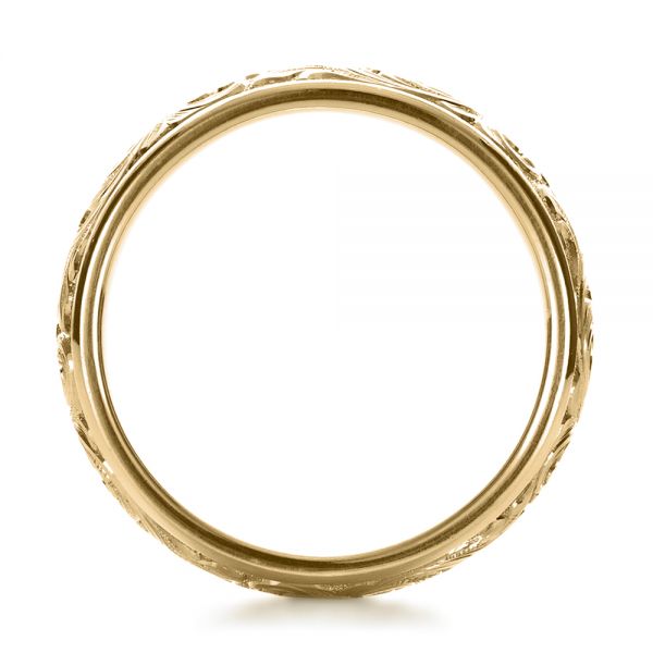 14k Yellow Gold 14k Yellow Gold Custom Hand Engraved Band - Front View - 1376