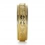 18k Yellow Gold Custom Hand Engraved Band - Side View -  1411 - Thumbnail