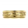 18k Yellow Gold Custom Hand Engraved Band - Top View -  1411 - Thumbnail