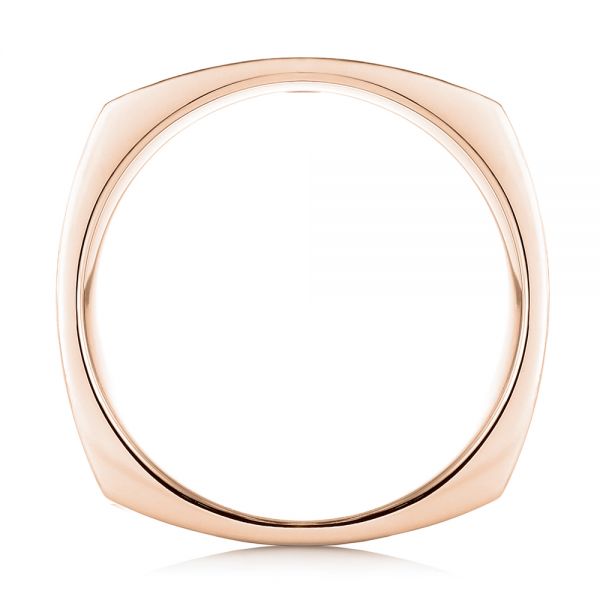 14k Rose Gold 14k Rose Gold Custom Hand Engraved Blue Sapphire Men's Band - Front View - 102998