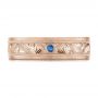 18k Rose Gold 18k Rose Gold Custom Hand Engraved Blue Sapphire Men's Band - Top View -  104825 - Thumbnail