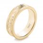 14k Yellow Gold 14k Yellow Gold Custom Hand Engraved Blue Sapphire Men's Band - Three-Quarter View -  104825 - Thumbnail