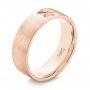 18k Rose Gold 18k Rose Gold Custom Hand Engraved Brushed Men's Wedding Band - Three-Quarter View -  103449 - Thumbnail