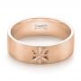 14k Rose Gold 14k Rose Gold Custom Hand Engraved Brushed Men's Wedding Band - Flat View -  103449 - Thumbnail