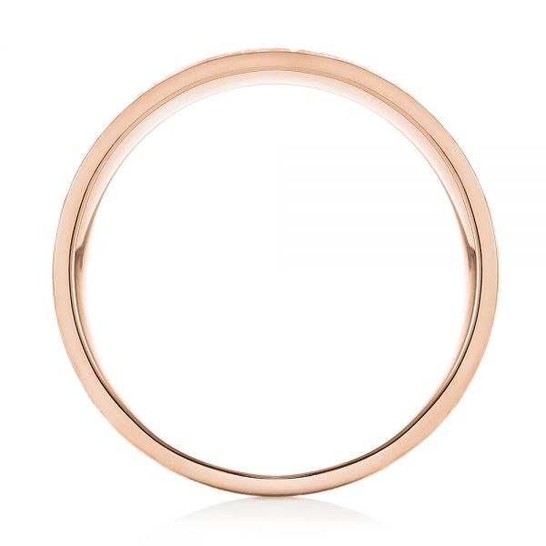 14k Rose Gold 14k Rose Gold Custom Hand Engraved Brushed Men's Wedding Band - Front View - 103449