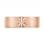 18k Rose Gold 18k Rose Gold Custom Hand Engraved Brushed Men's Wedding Band - Top View -  103449 - Thumbnail