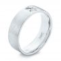  Platinum Platinum Custom Hand Engraved Brushed Men's Wedding Band - Three-Quarter View -  103449 - Thumbnail