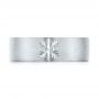 18k White Gold 18k White Gold Custom Hand Engraved Brushed Men's Wedding Band - Top View -  103449 - Thumbnail