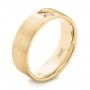 14k Yellow Gold 14k Yellow Gold Custom Hand Engraved Brushed Men's Wedding Band - Three-Quarter View -  103449 - Thumbnail